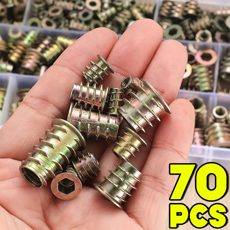 Furniture Hardware Threaded Inserts - Kit d'inserts filetés M4/M5/M6, écrous encastrés,