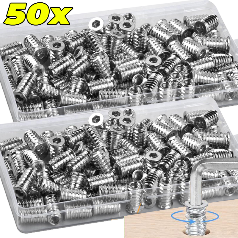 Inserts filetés 10/50x, écrous - Furniture Hardware Threaded Inserts avis et prix