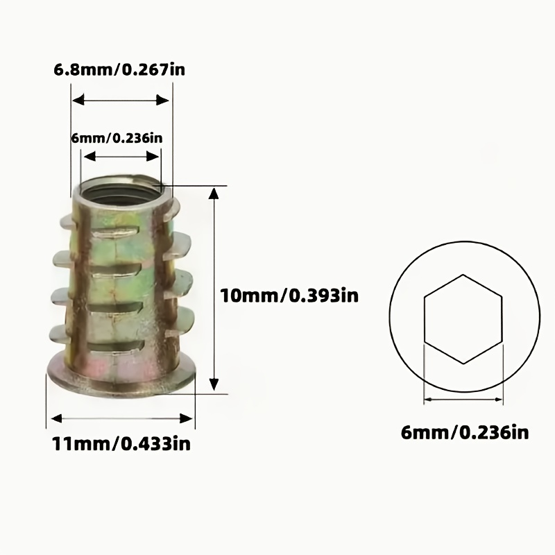 100 pièces d'inserts filetés e - Furniture Hardware Threaded Inserts avis et prix